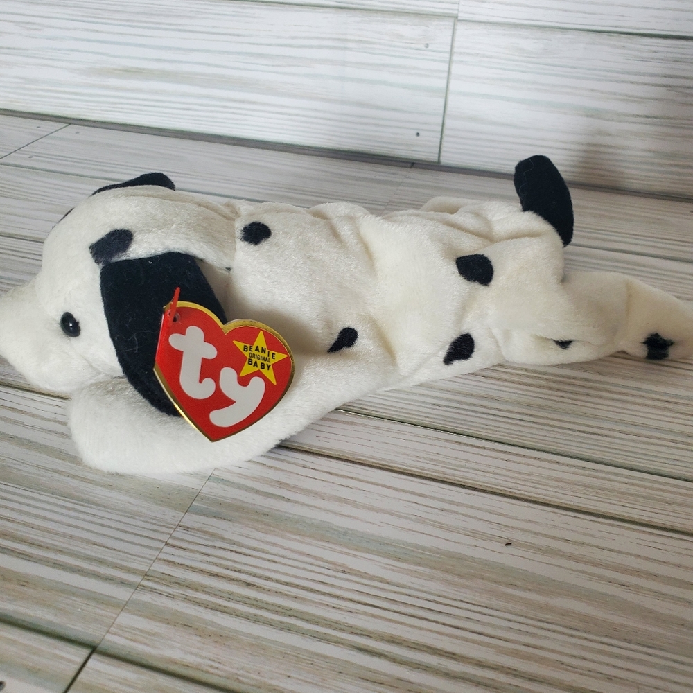 Ty Beanie Baby - Dotty the Dalmatian 1996 PVC Pellets Style # 4100 - NEW & MINT